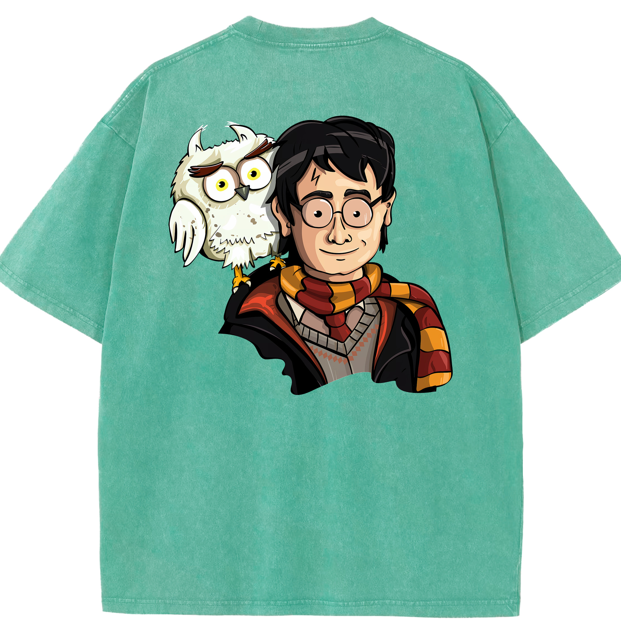 （画像用） Harry Potter ハリー・ポッターシリーズ 綿100% ヴィンテージ風 半袖Tシャツ（背面プリント）